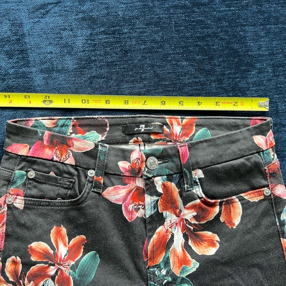 7 For All Mankind Black Floral Jeans with Colorful Flower Patterns Women’s 26 - Picture 11 of 13